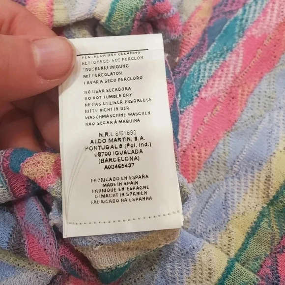 Aldo Martins multicolor patterned top V-neck Breathable Coogi vibes | size 8 - Picture 6 of 6